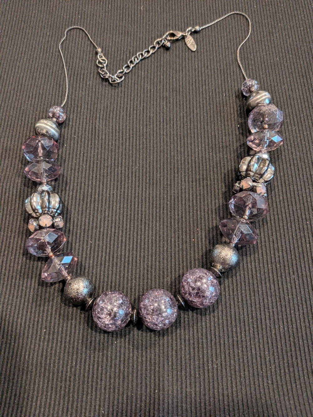 B#4: Lavender Beaded Statement Necklace12"  - Women Jewelry